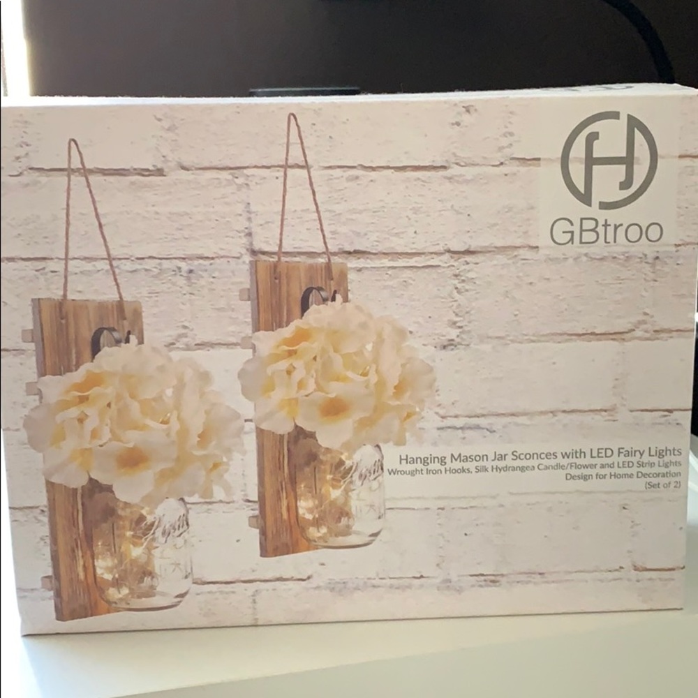 Hanging Mason Jar Scones with LED Fairy Lights